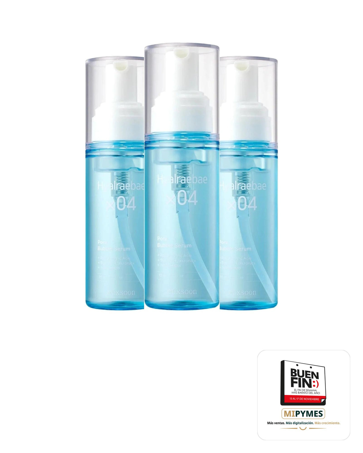 Mixsoon · Hyalraebae Pore Bubble Serum · paquete de 3 piezas