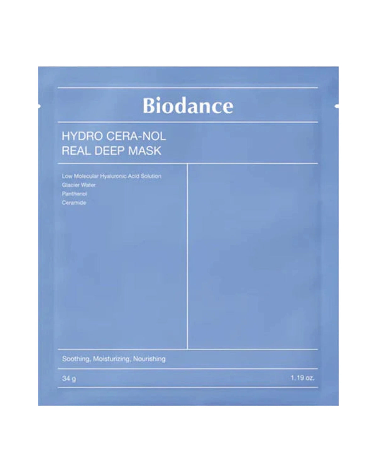 Biodance · Hydro Cera-nol Real Deep Mask · Una mascarilla de 34 g