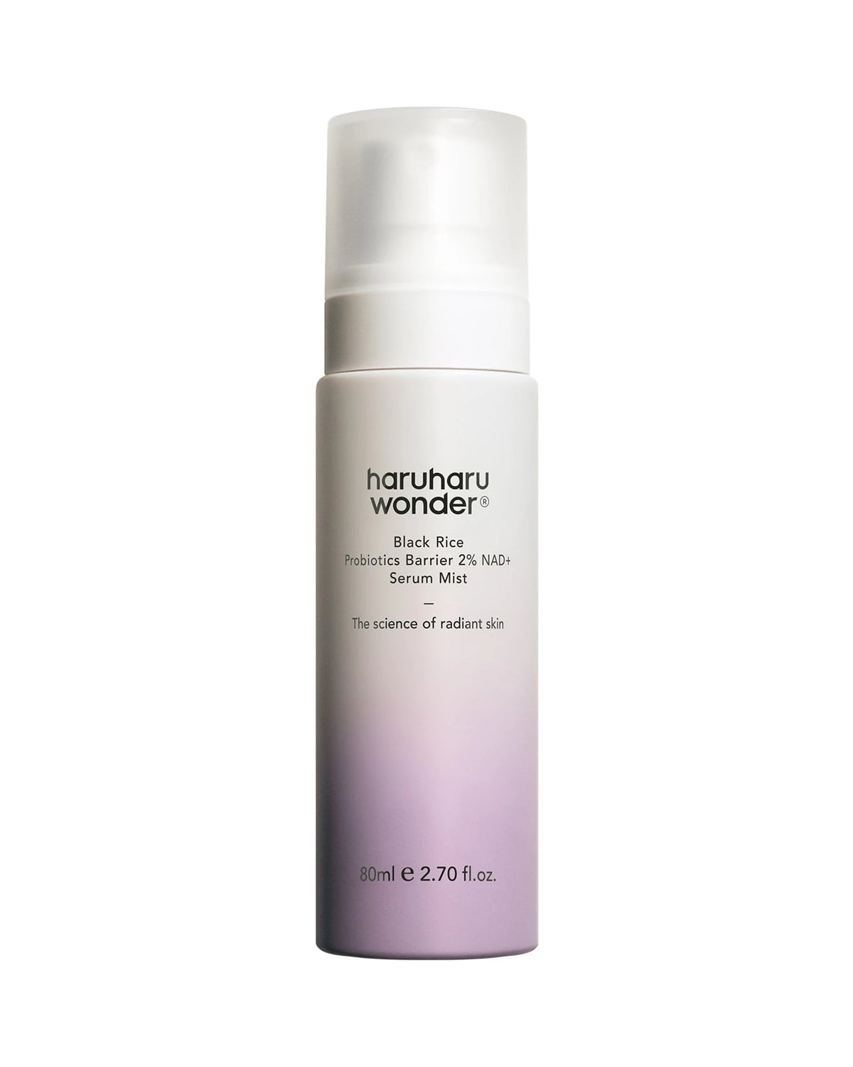 Haruharu Wonder · Black Rice Probiotics Barrier 2% NAD + Serum Mist · 80 ml