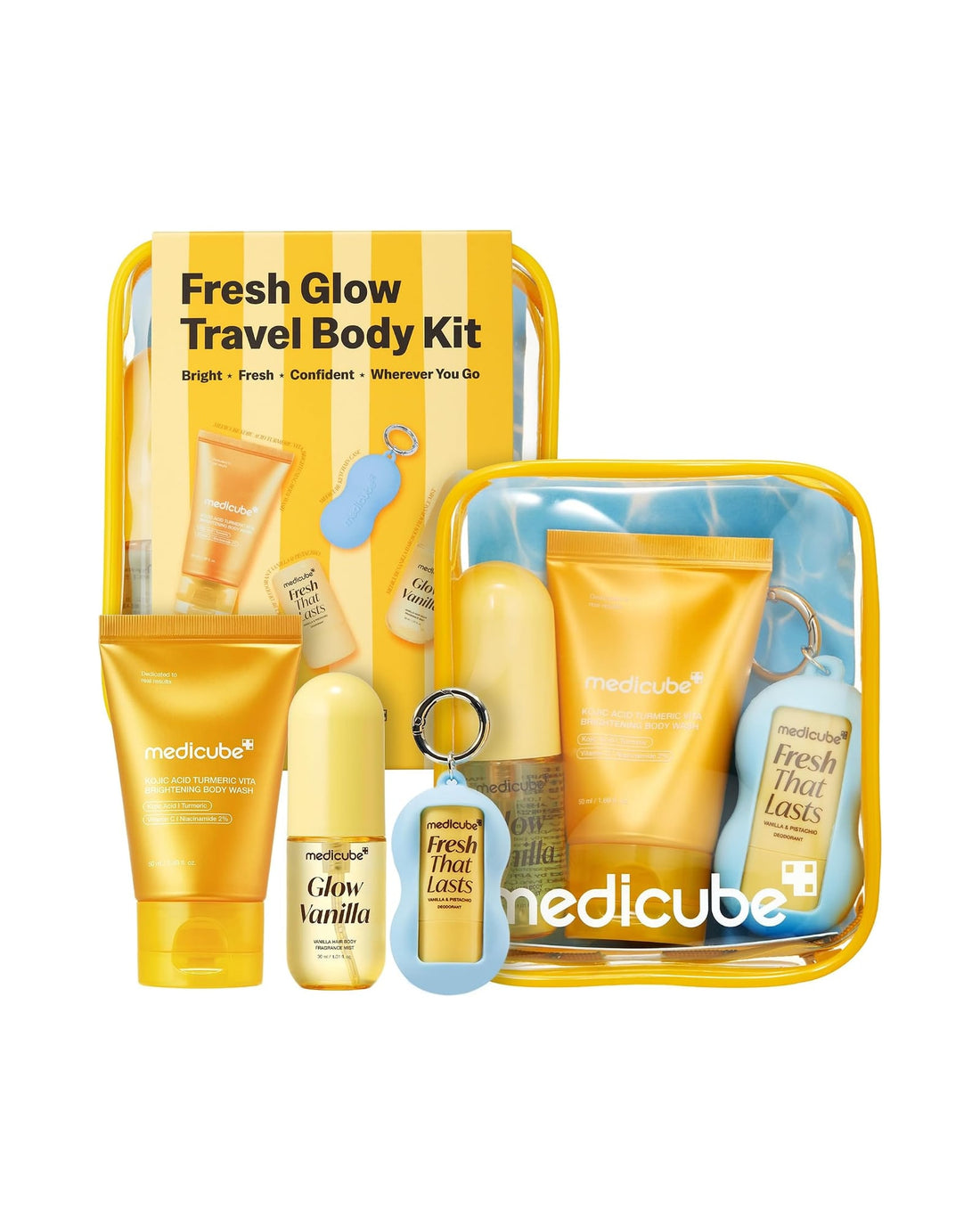 Medicube · Fresh Glow Travel Body Kit · Kit de 3 piezas