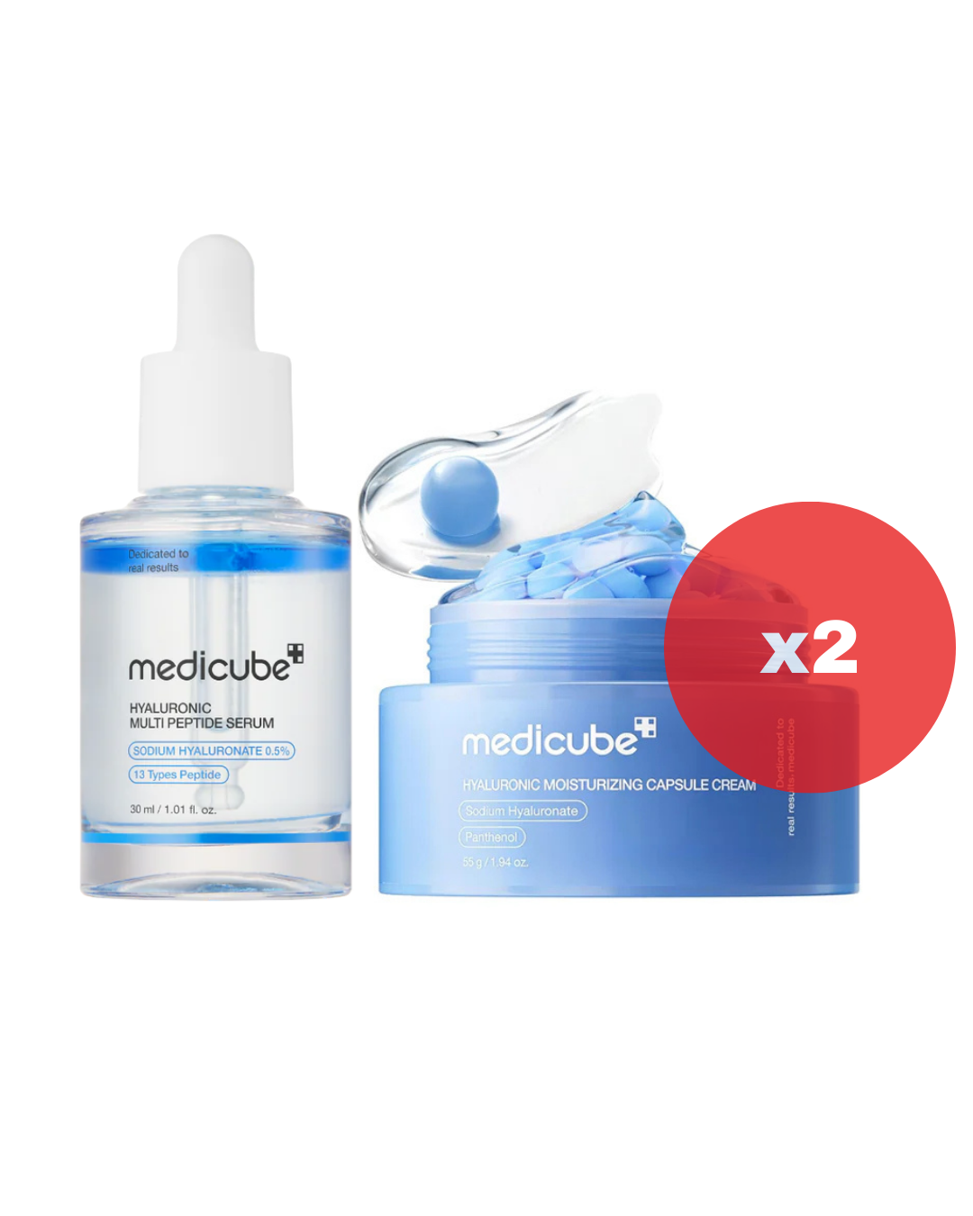 Hyaluronic Duo: Serum + Capsule Cream - 2 duos (Kit Hidratante)