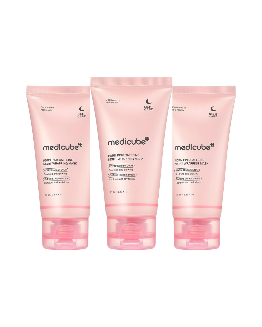 Medicube · PDRN Pink Caffeine Night Wrapping Mask · paquete de 3 piezas
