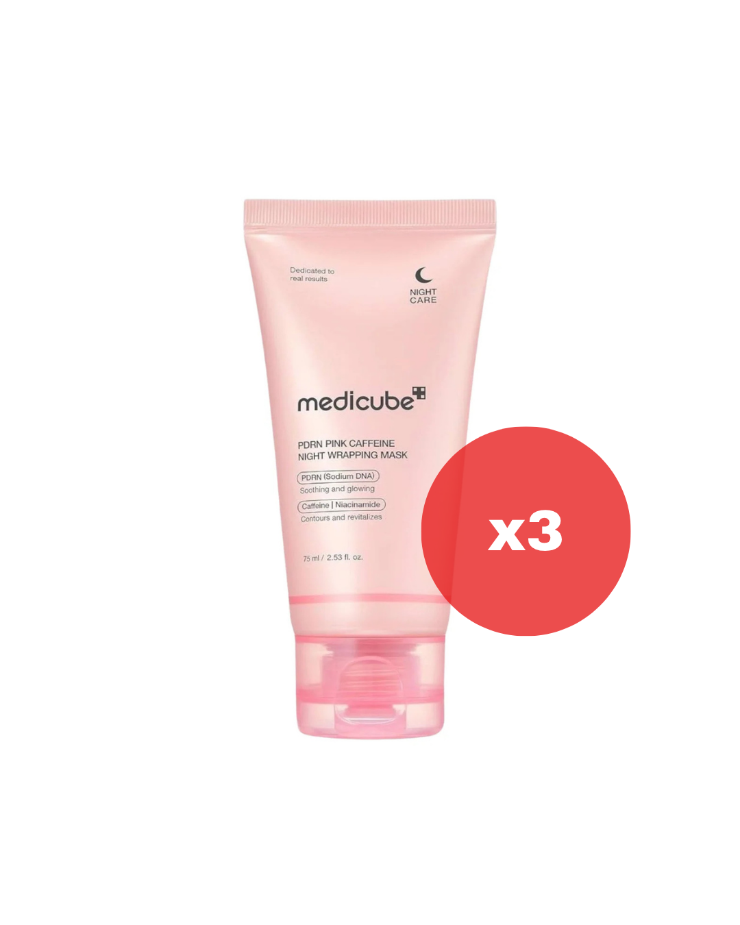 PDRN Pink Caffeine Night Wrapping Mask - 3 pzas (Mascarilla de Noche con Caffeína)