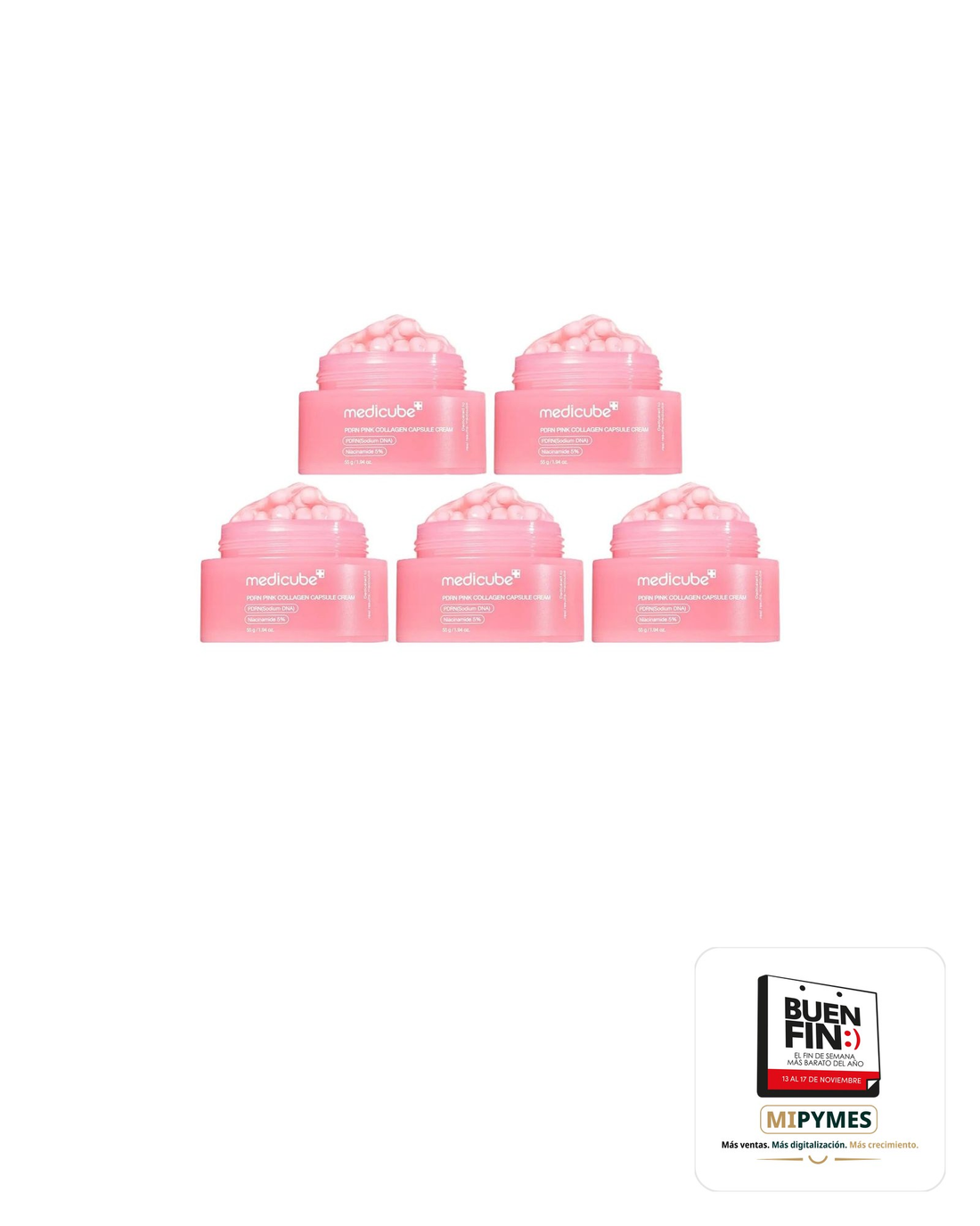 Medicube · PDRN Pink Collagen Capsule Cream · paquete de 5 piezas
