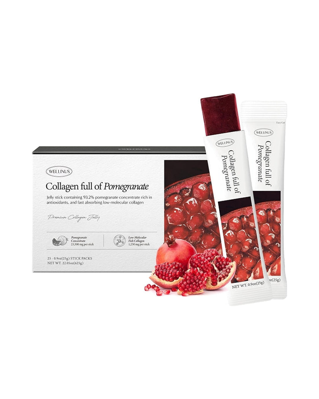 Wellinus · Collagen Full of Pomegranate Collagen Stick Jelly · 25 g