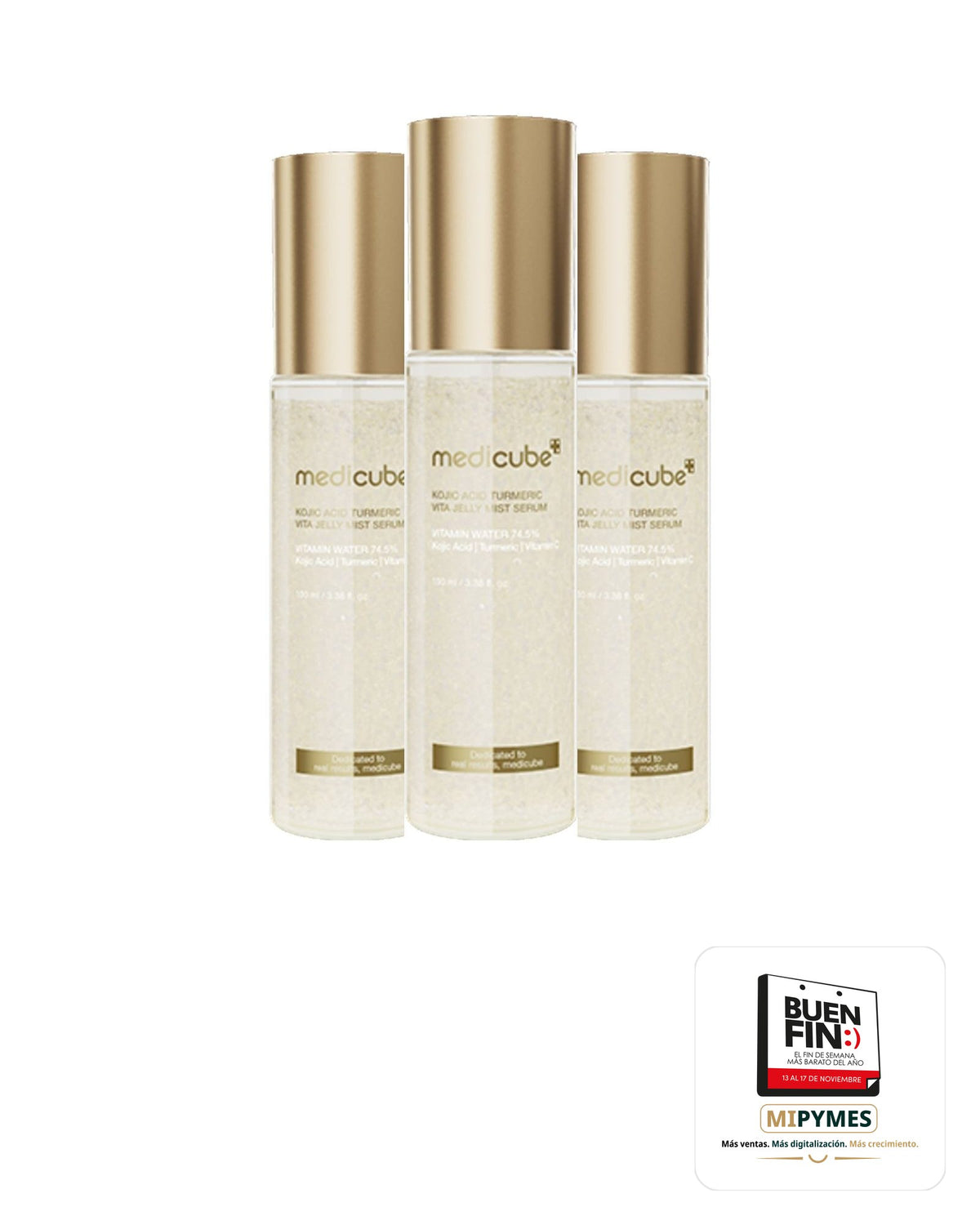 Medicube · Kojic Acid Turmeric Vita Jelly Mist Serum · paquete de 3 piezas