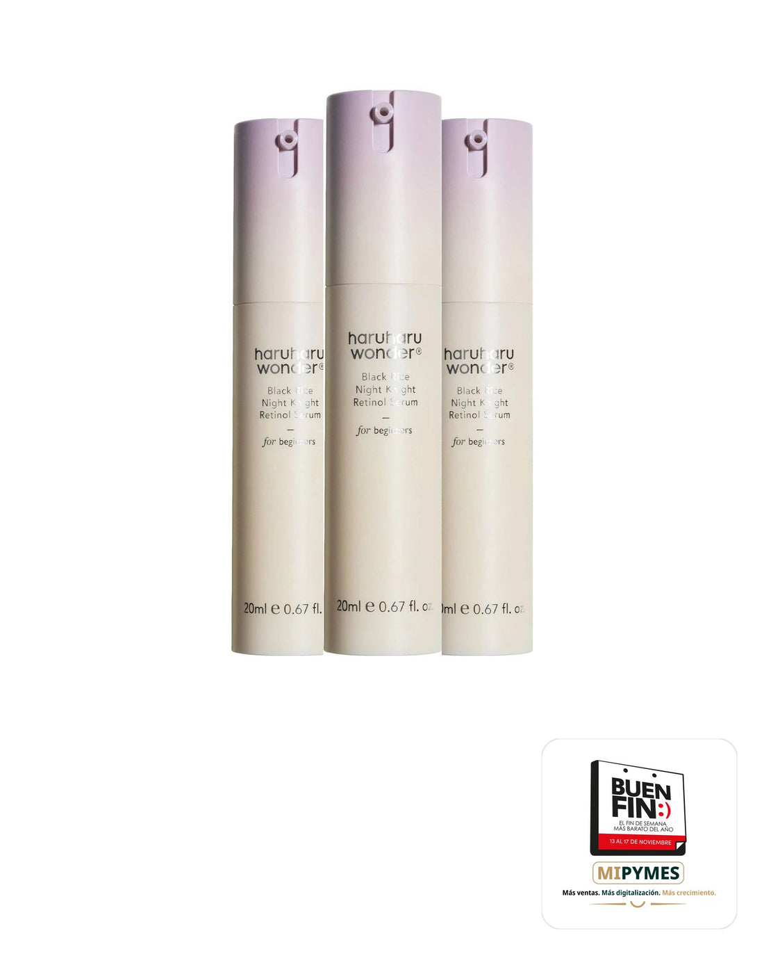Haruharu Wonder · Black Rice Night Knight Retinol Serum · paquete de 3 piezas