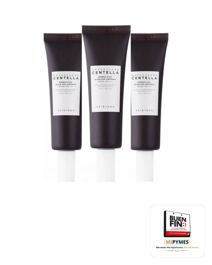 Skin1004 · Madagascar Centella Probio-cica Glow Sun Ampoule · paquete de 3 piezas