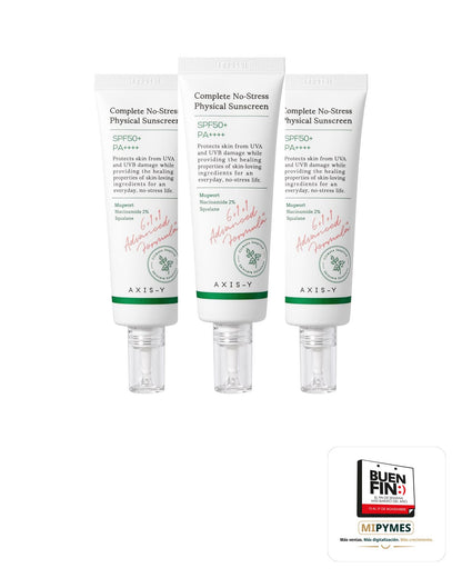 Axis-y · Complete No-Stress Physical Sunscreen · paquete de 3 piezas