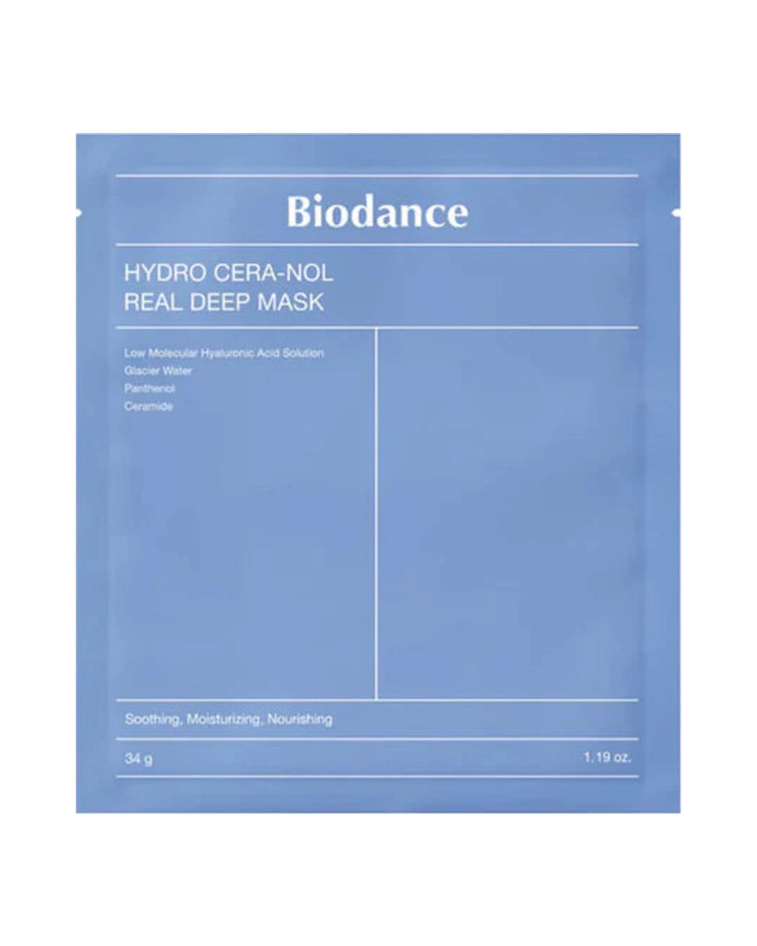 Biodance · Hydro Cera-nol Real Deep Mask · Una mascarilla de 34 g