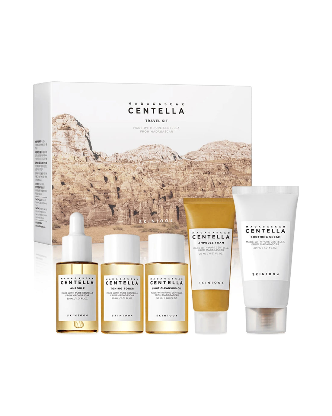 Skin1004 · Madagascar Centella Travel Kit · Kit de 5 productos versión pequeña