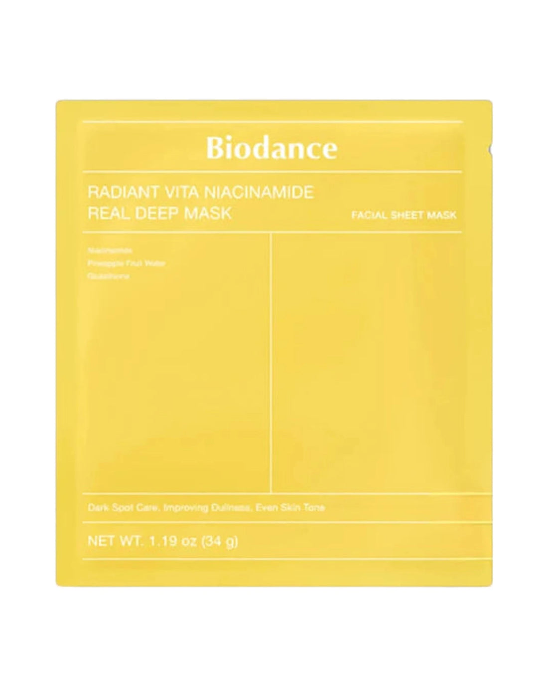 Biodance · Radiant Vita Niacinamide Real Deep Mask · 34 g